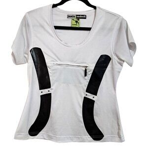 Jamie Sadock Womens Tennis Top M White & Black Shirt